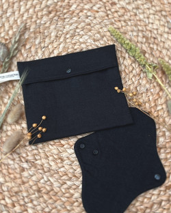 Pochette imperméable en lin de France (vue de face)