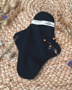 Serviette hygiénique lavable en lin de France (absorption MIDI - vue de dessous)