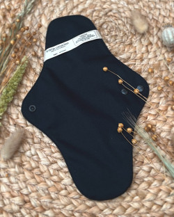 Serviette hygiénique lavable en lin de France (absorption MAXI - vue de dessous)